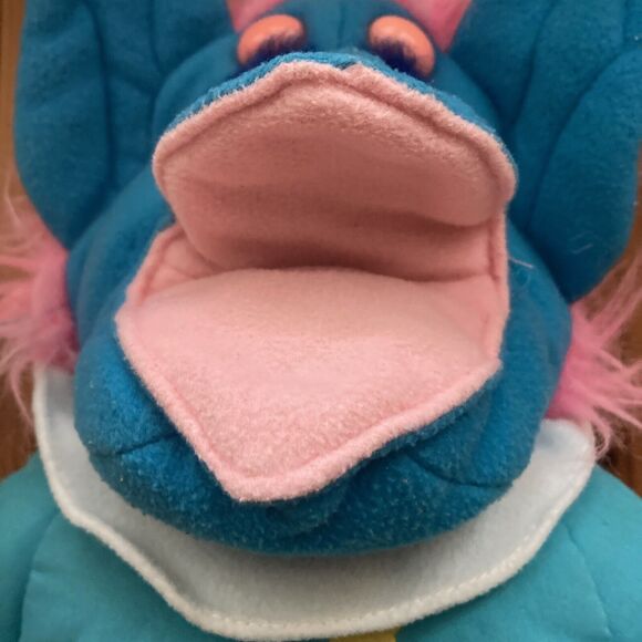 Dakin Blue Alien Wizard Hand Puppet Vintage Stars Pink Hair 1987 French Canada - Picture 16 of 16